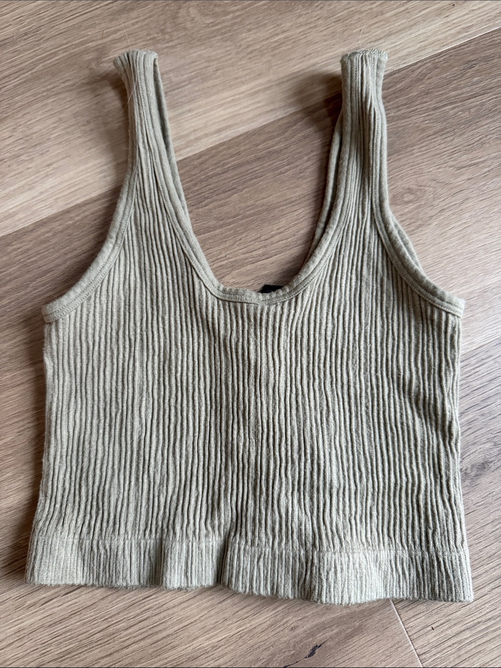 Out From Under Ribbed Button-Front Tank Top in Beige - Picture 3 of 6
